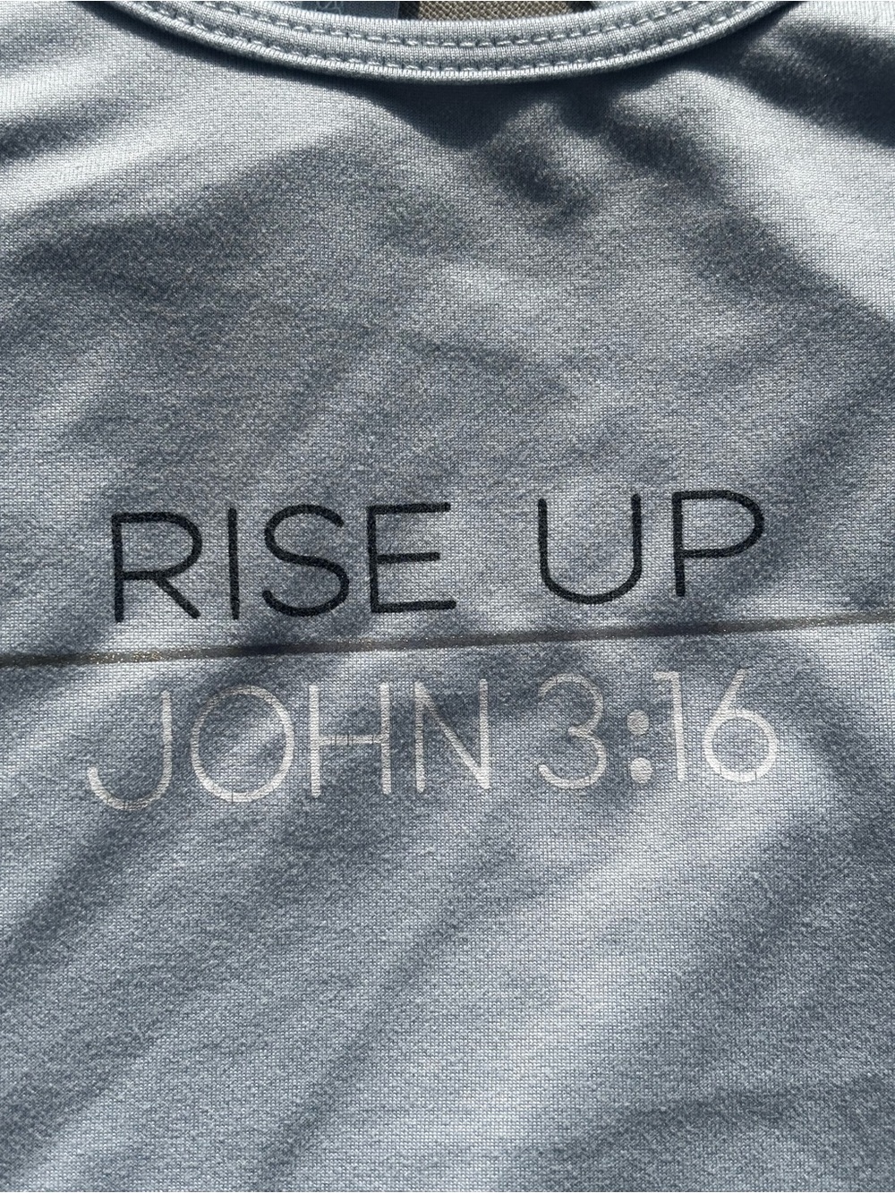 Rise Up John 3:16 Light Blue Women's Tank Top